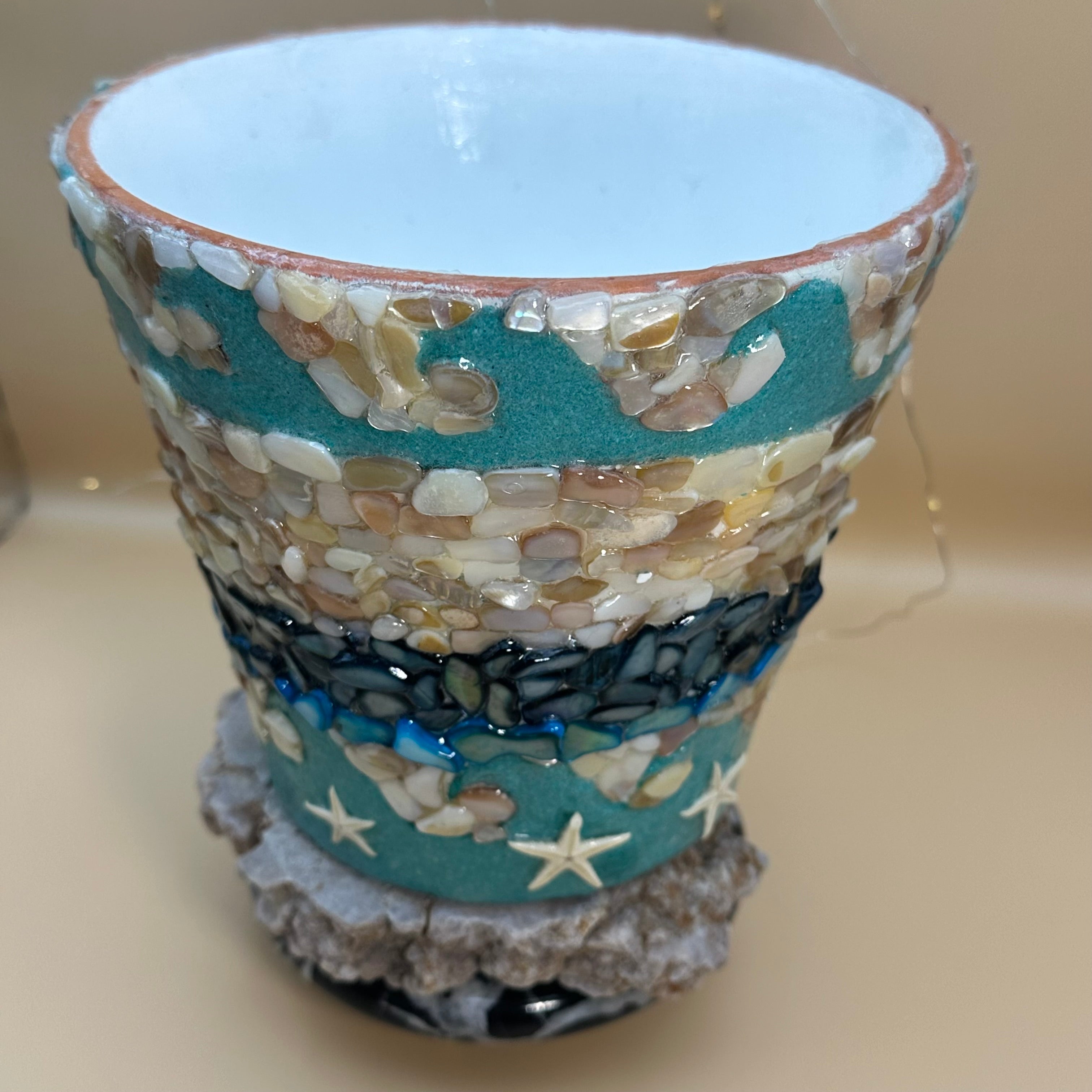 Pearl Tide - Mosaic Art Planter
