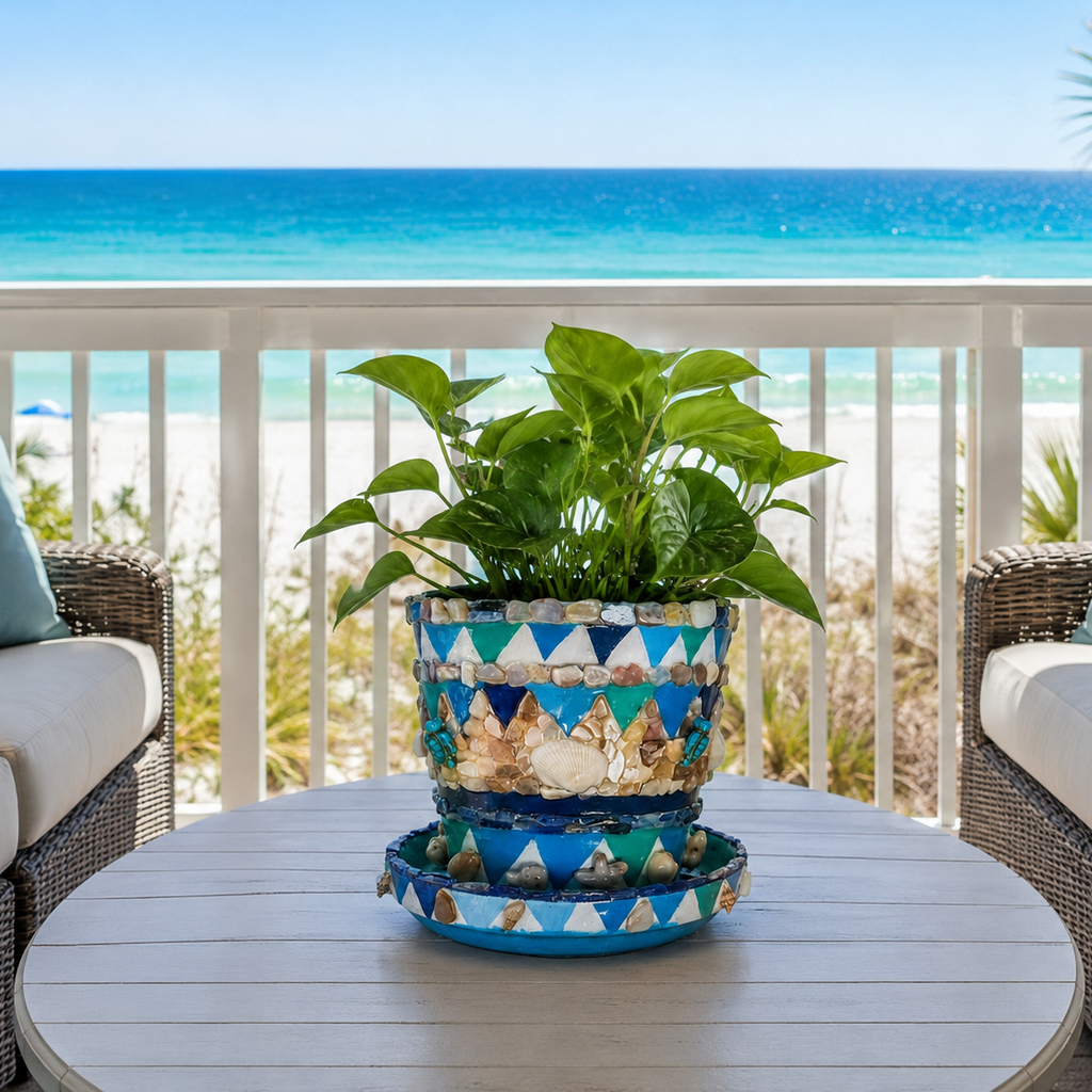 Tide Pool Treasures - Mosaic Art Planter