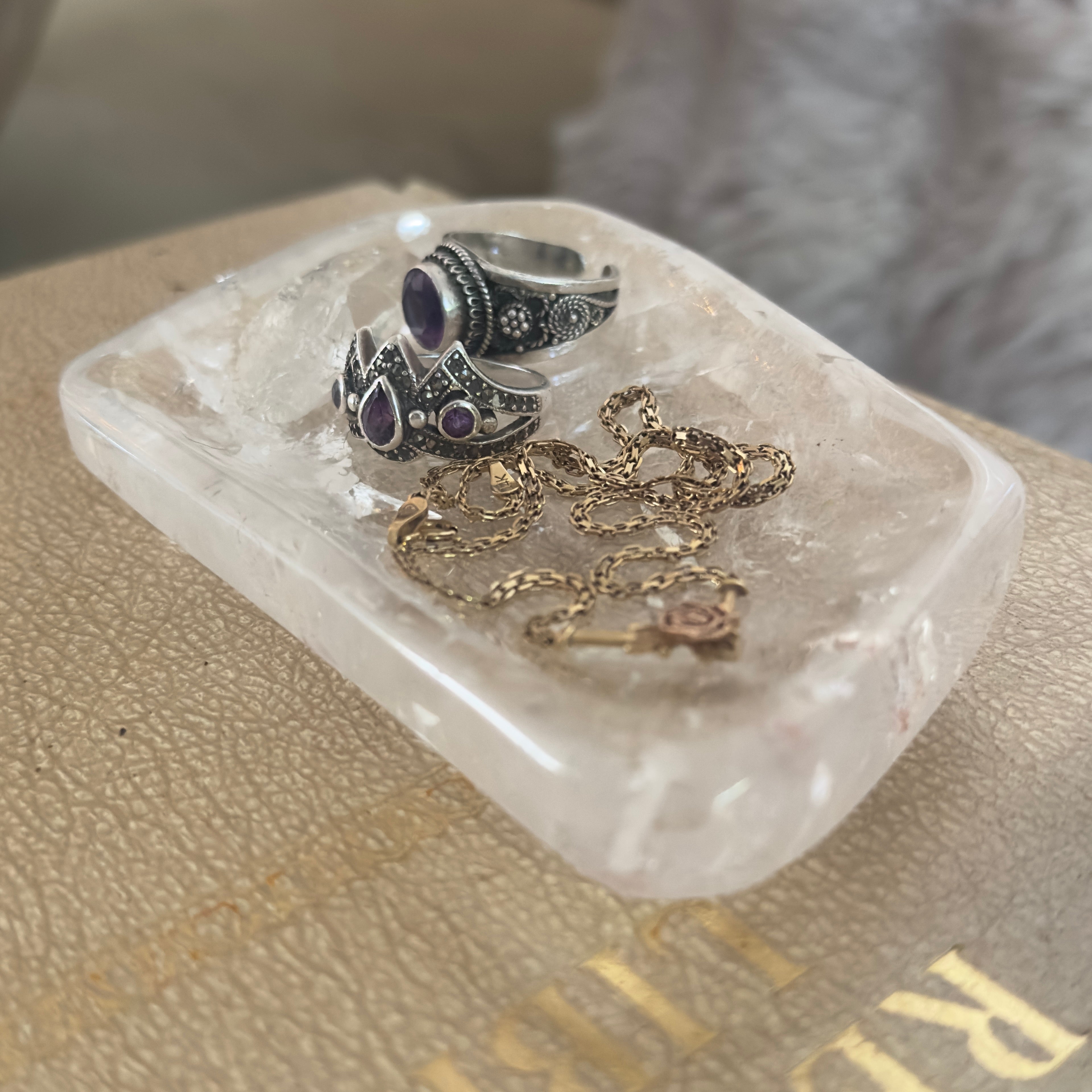 Clear Quartz Trinket Dish