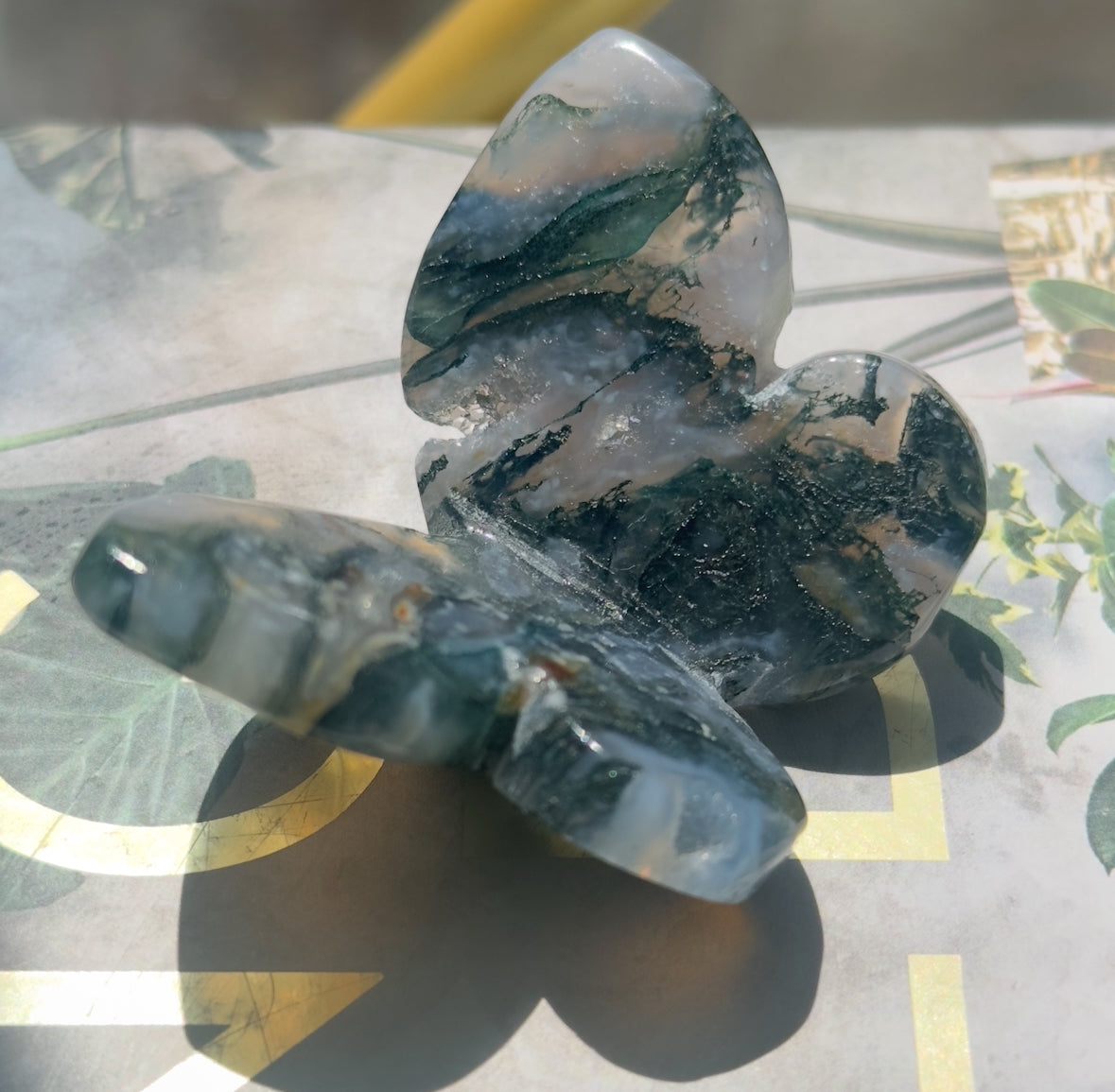 Moss Agate 3D Butterfly - B