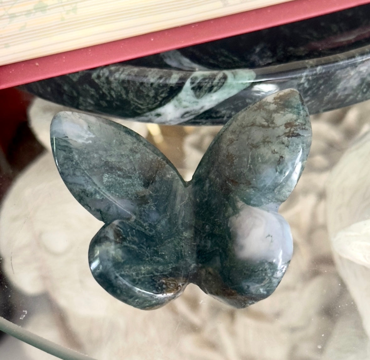 Moss Agate 3D Butterfly - C