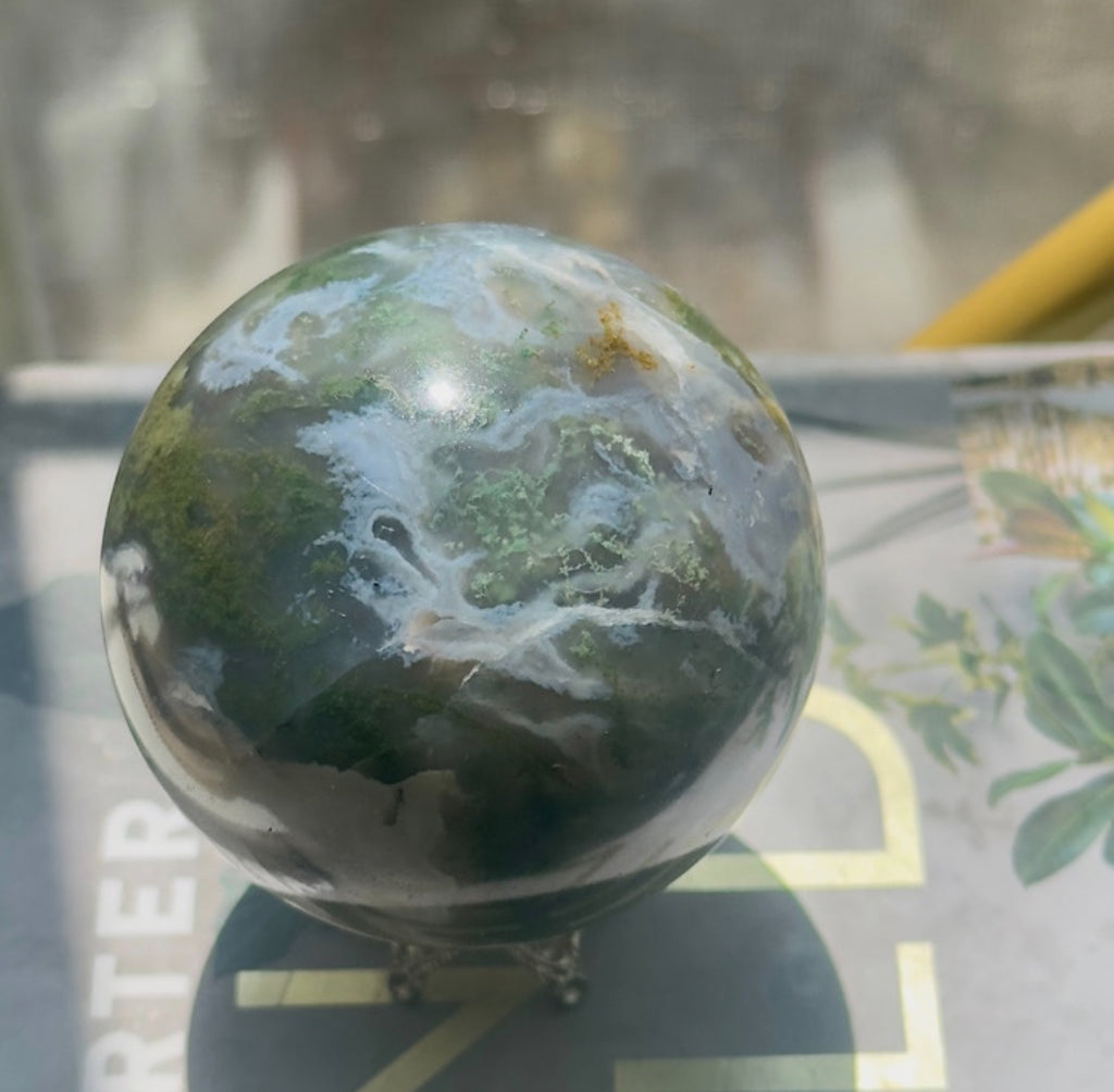 Moss Agate Sphere - A