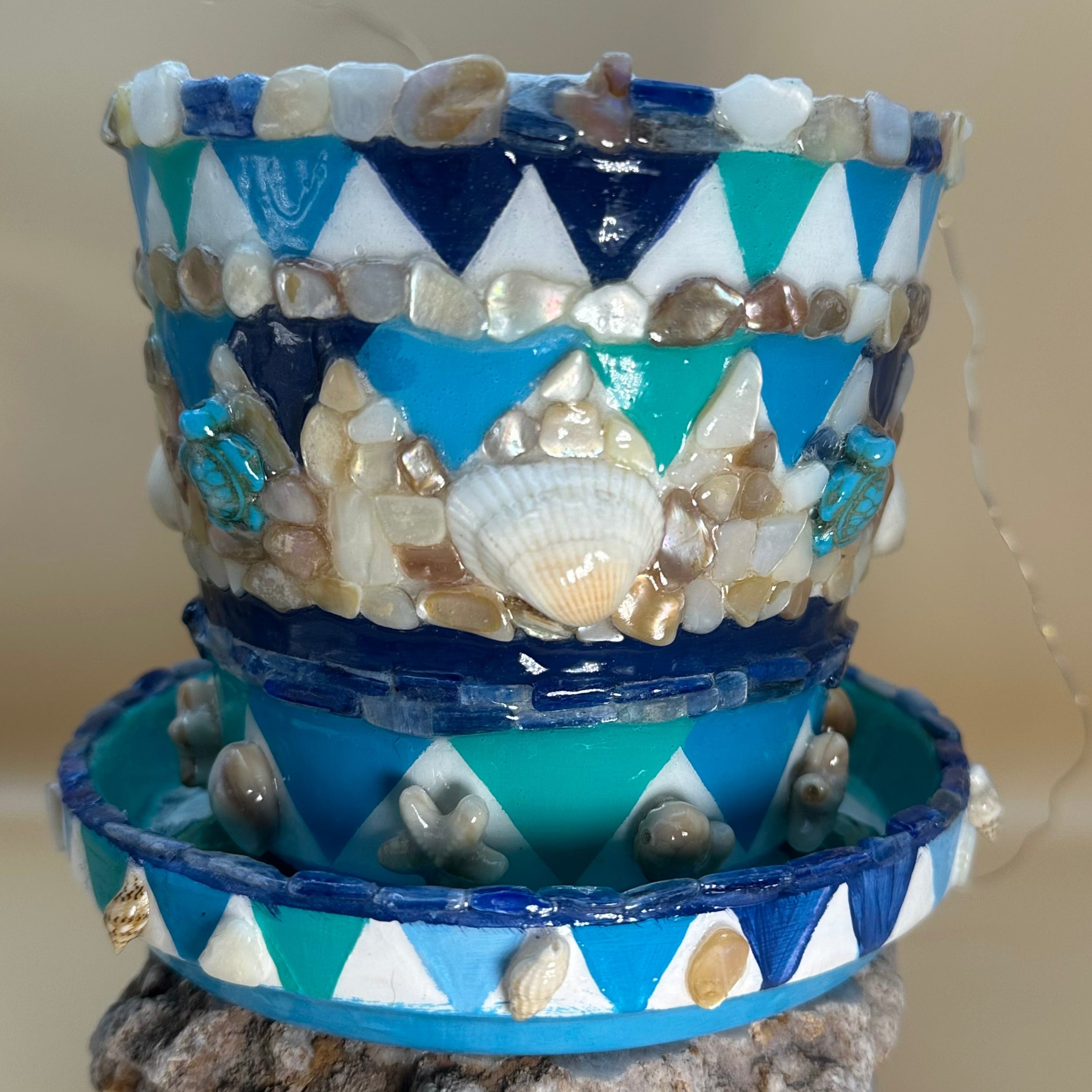 Tide Pool Treasures - Mosaic Art Planter