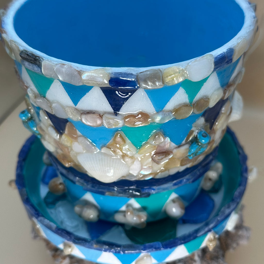 Tide Pool Treasures - Mosaic Art Planter