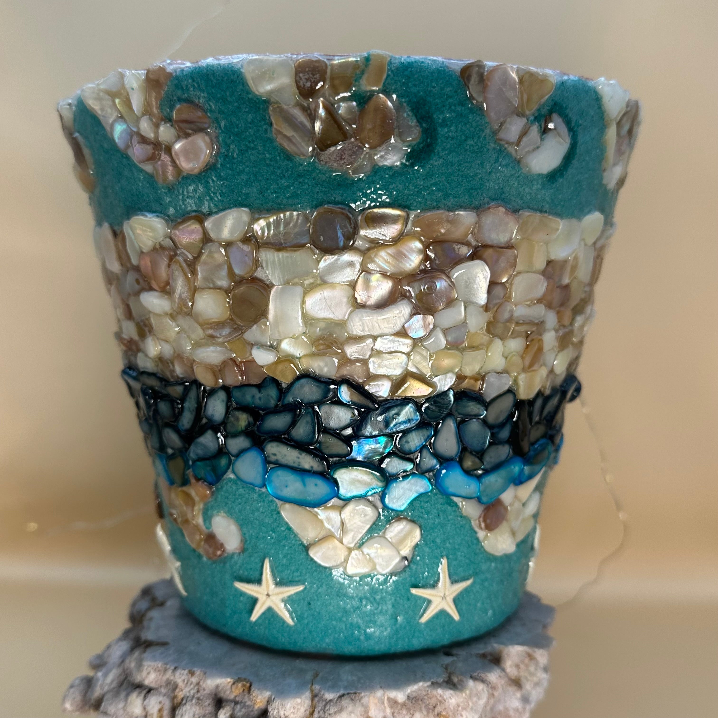 Pearl Tide - Mosaic Art Planter