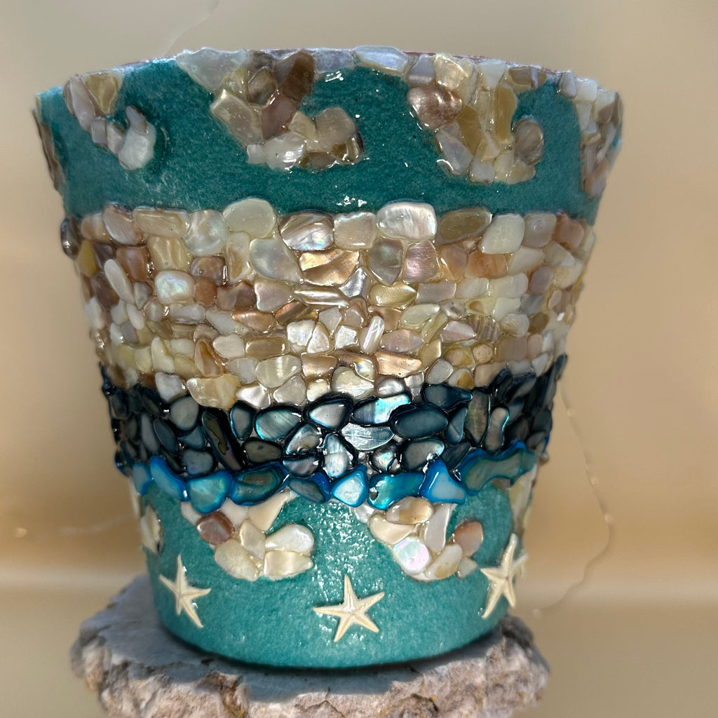 Pearl Tide - Mosaic Art Planter