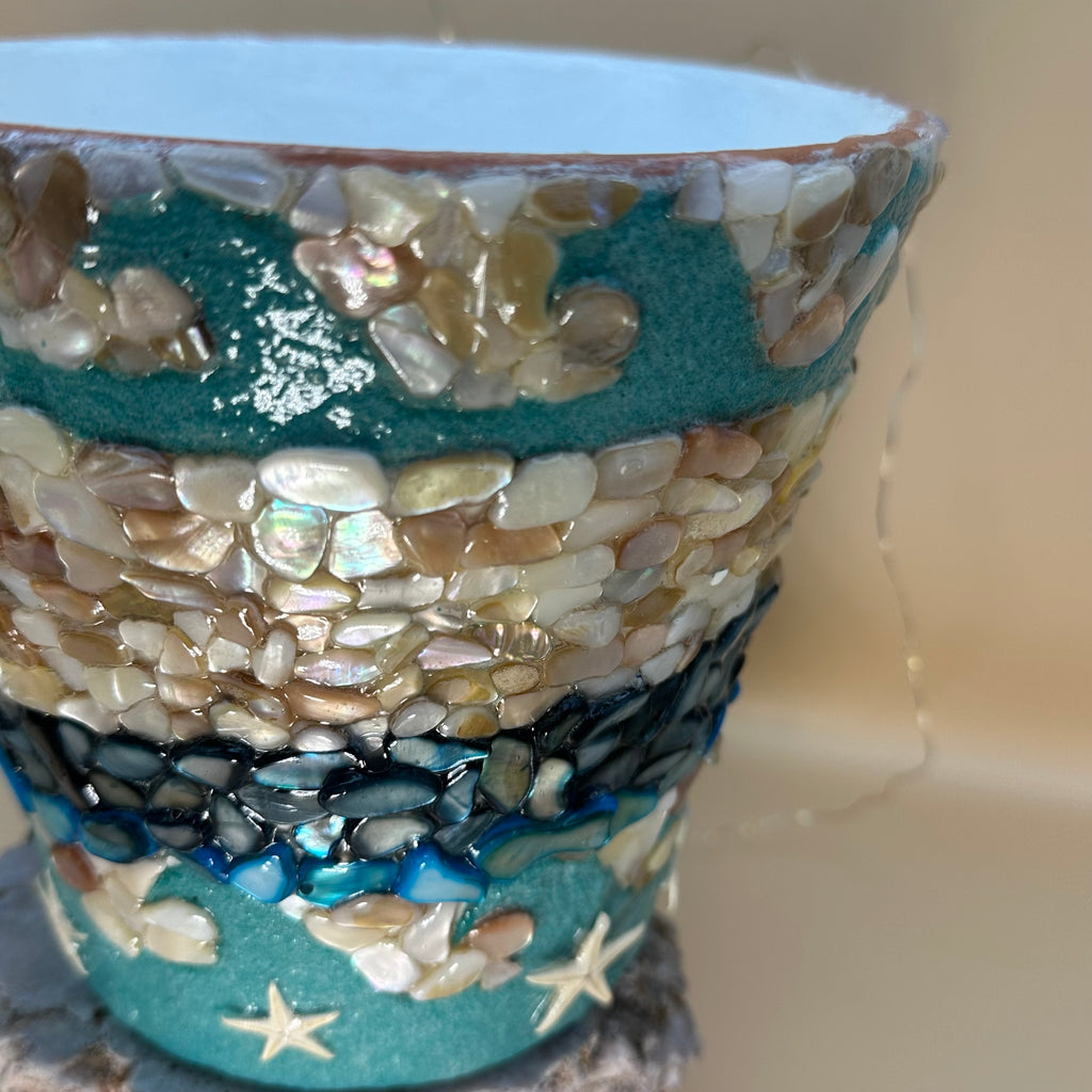 Pearl Tide - Mosaic Art Planter