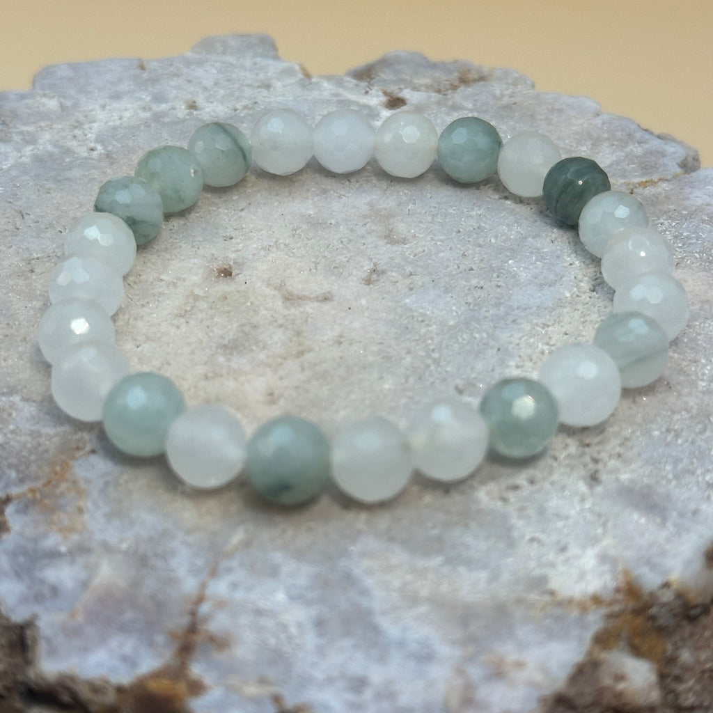 Faceted Green Jade Bracelet