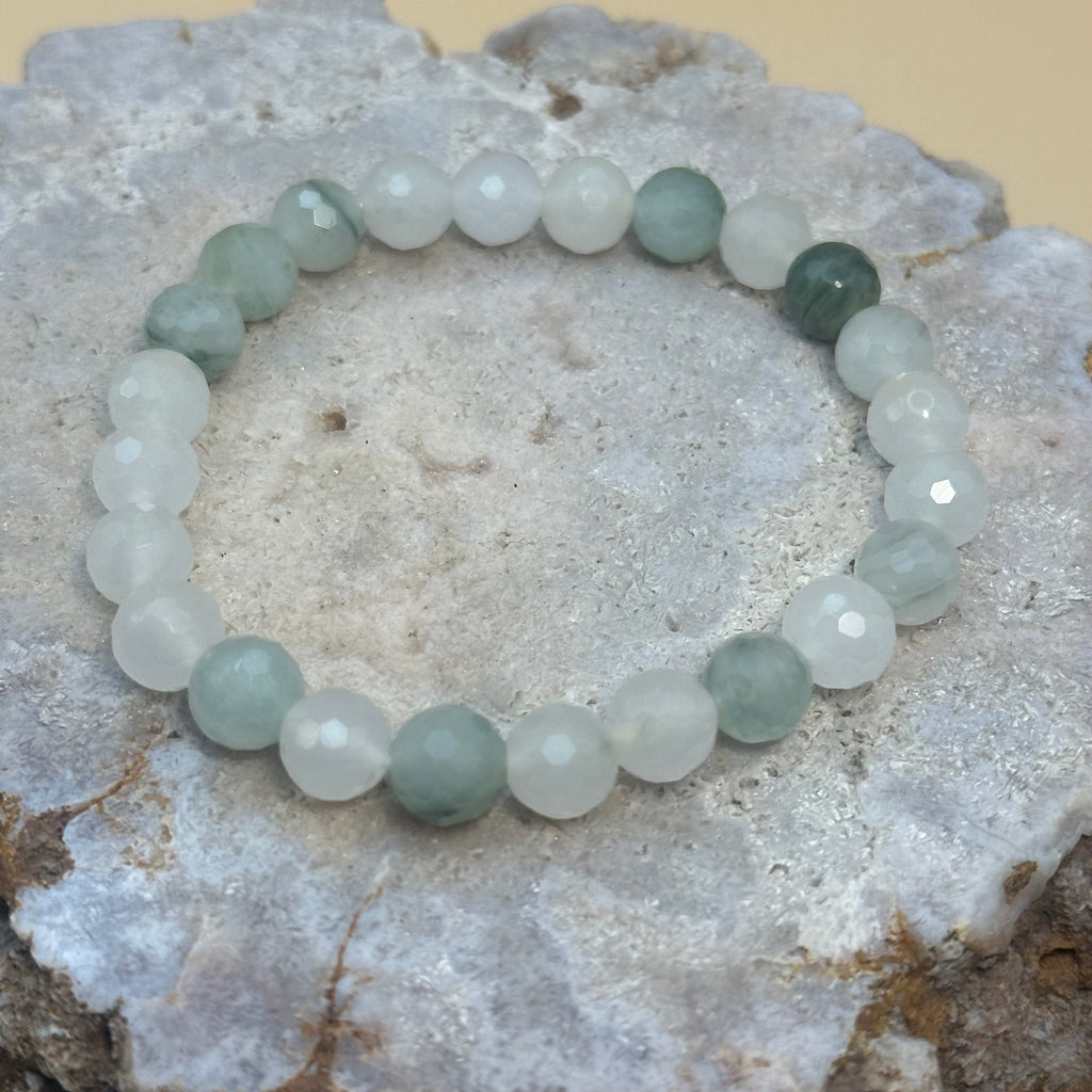 Faceted Green Jade Bracelet