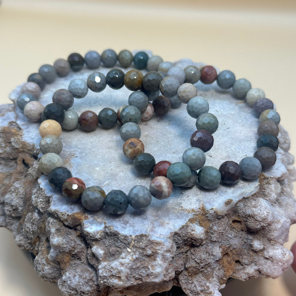 Faceted Ocean Jasper Bracelet