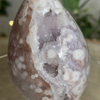 Flower Agate & Pink Amethyst Druzy Freeform