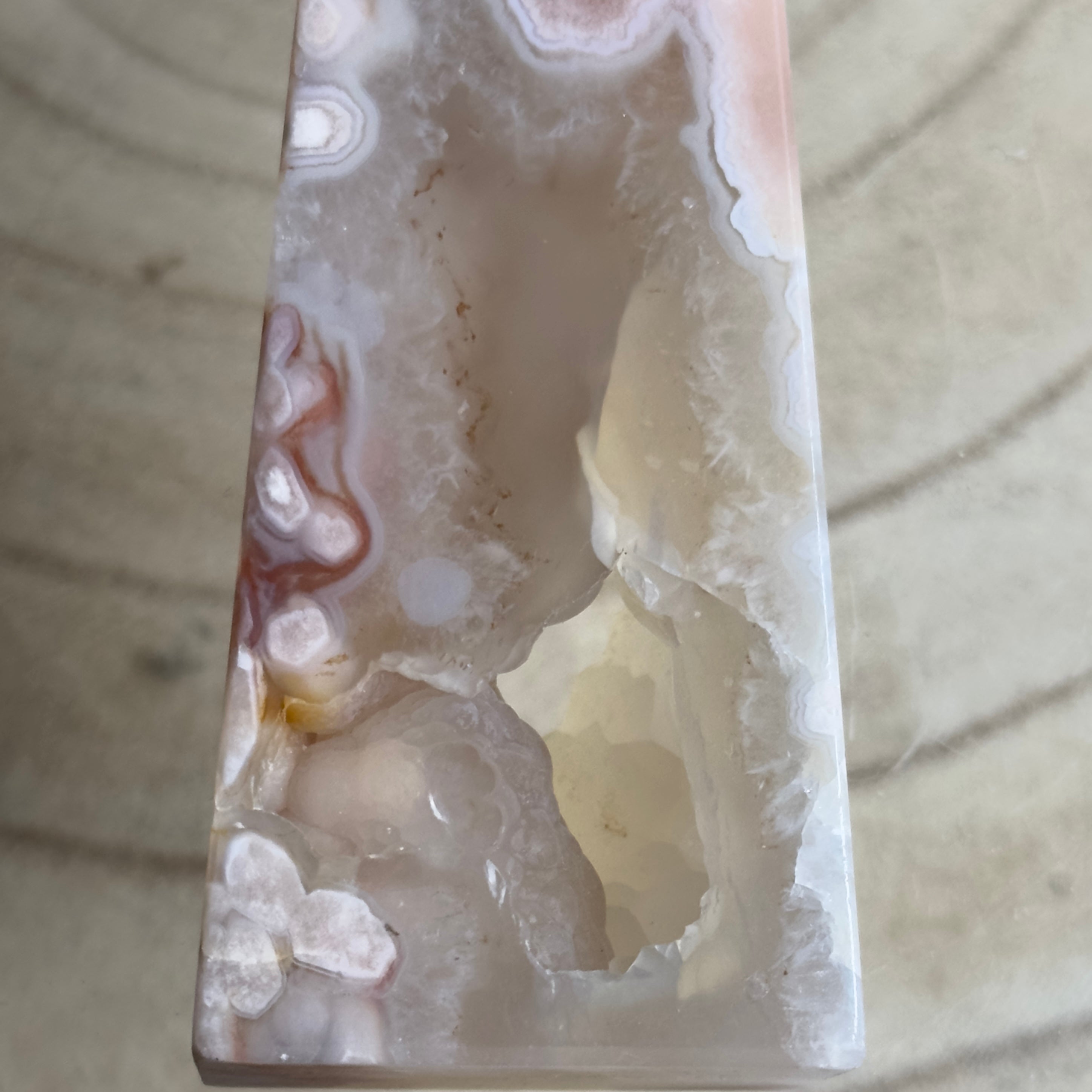 Flower Agate Tower with Druzy Portal