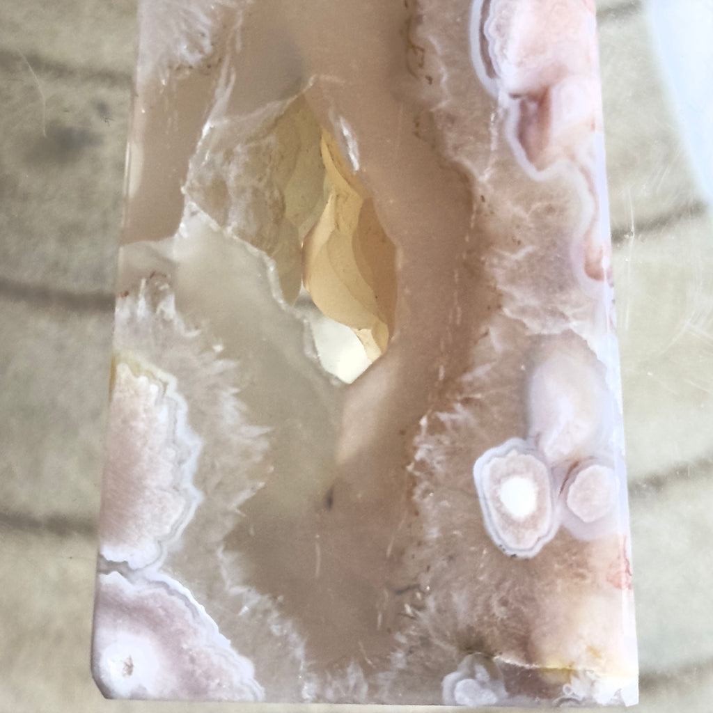 Flower Agate Tower with Druzy Portal