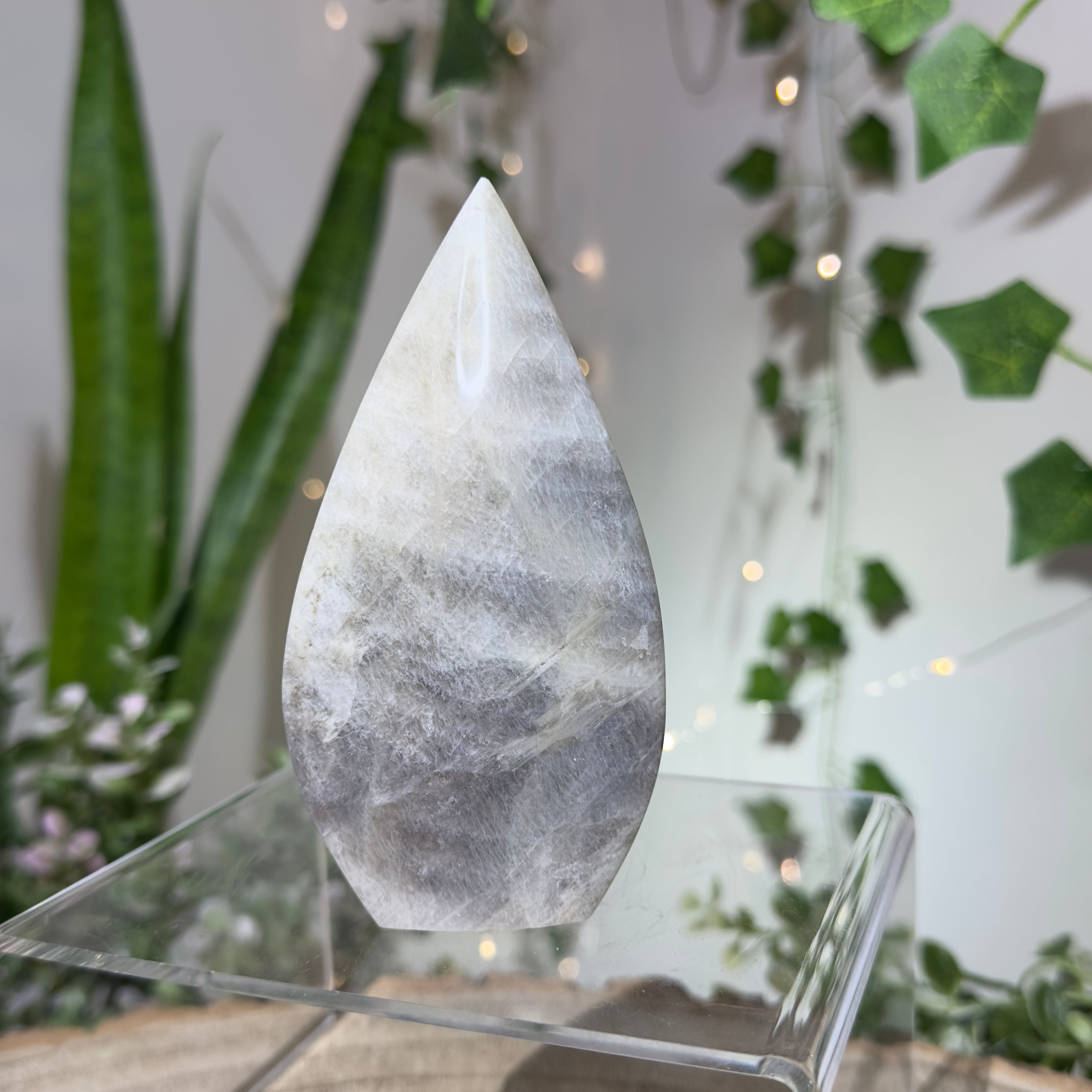 Moonstone Teardrop with Electric Blue Flash - B