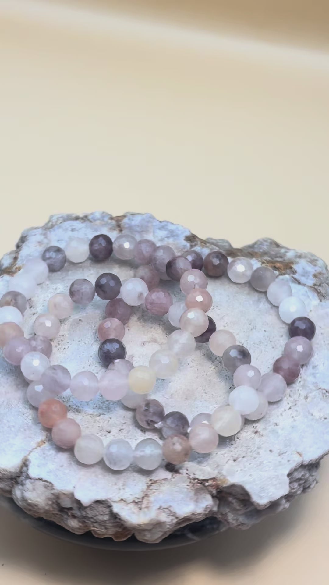 Faceted Lavender Jade + Quartz