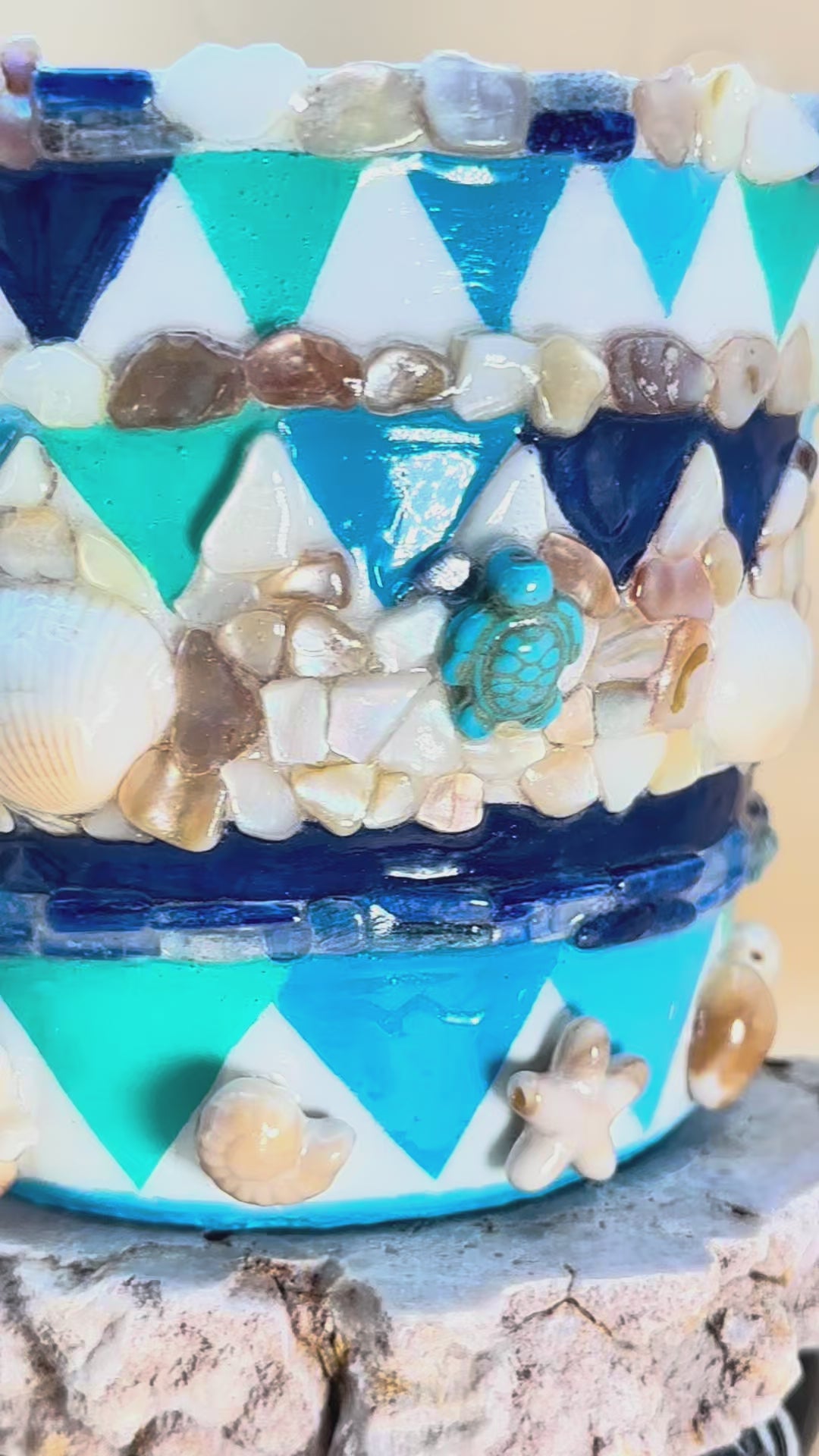 Tide Pool Treasures - Mosaic Art Planter
